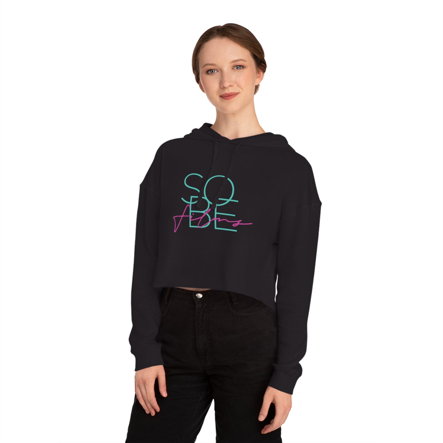 Art Deco - Women’s Cropped Hooded Sweatshirt